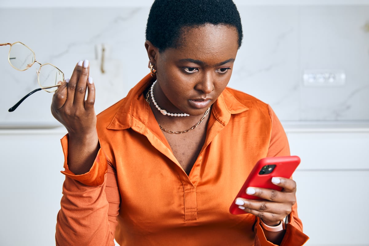 Person using a smartphone.