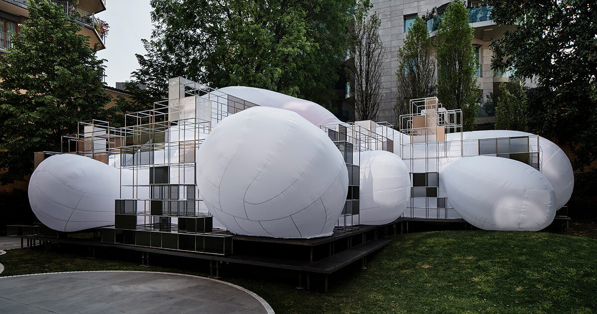 oozing inflatables shape this milan installation by USM and snøhetta
