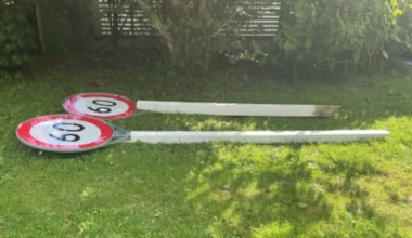 Road signs 'all knocked down' just days after going up