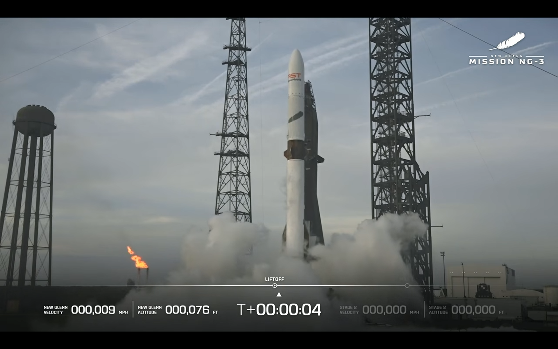 Blue Origin's NG-3 New Glenn rocket lifts off