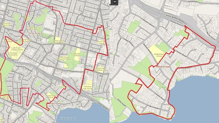 Watercare says the streets within these boundaries are under a boil water notice.