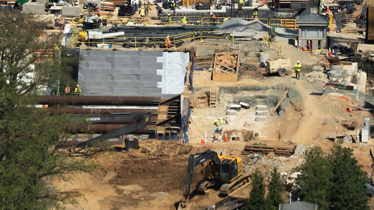 Work continues on the construction of the ballroom at the White House in Washington