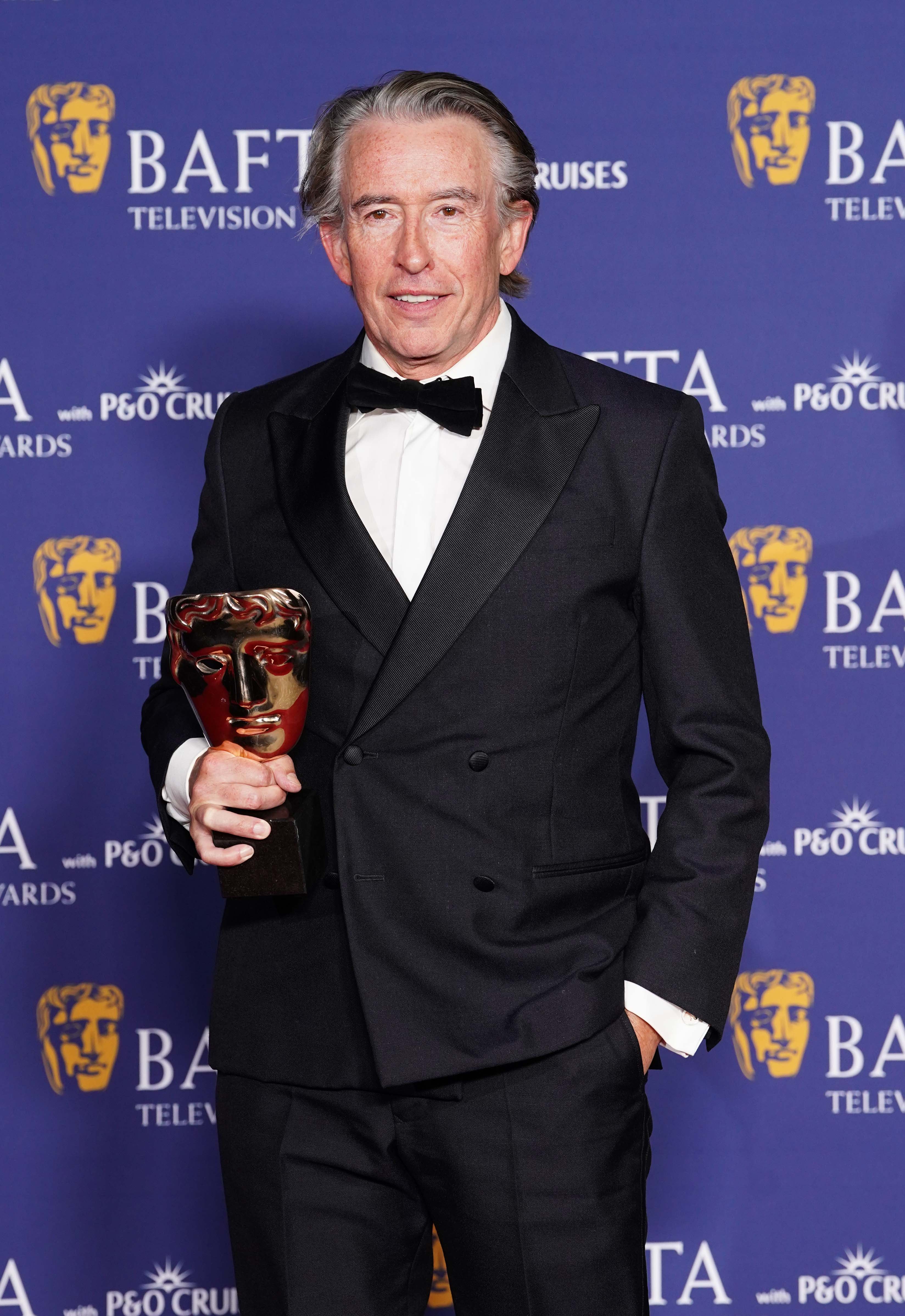 Steve Coogan won the award for Best Actor in a Comedy at the Bafta TV Awards on Sunday