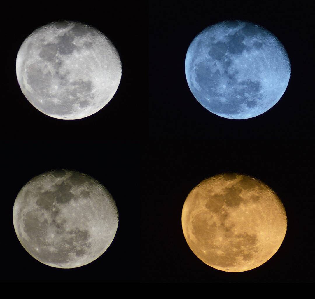 Filtered hues of the Moon. Credit: Dave Dickinson