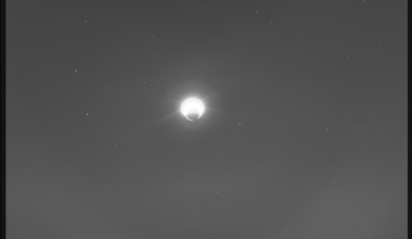 A crescent Mars, as seen from Psyche on approach on May 11th. NASA/JPL-Caltech/ASU.