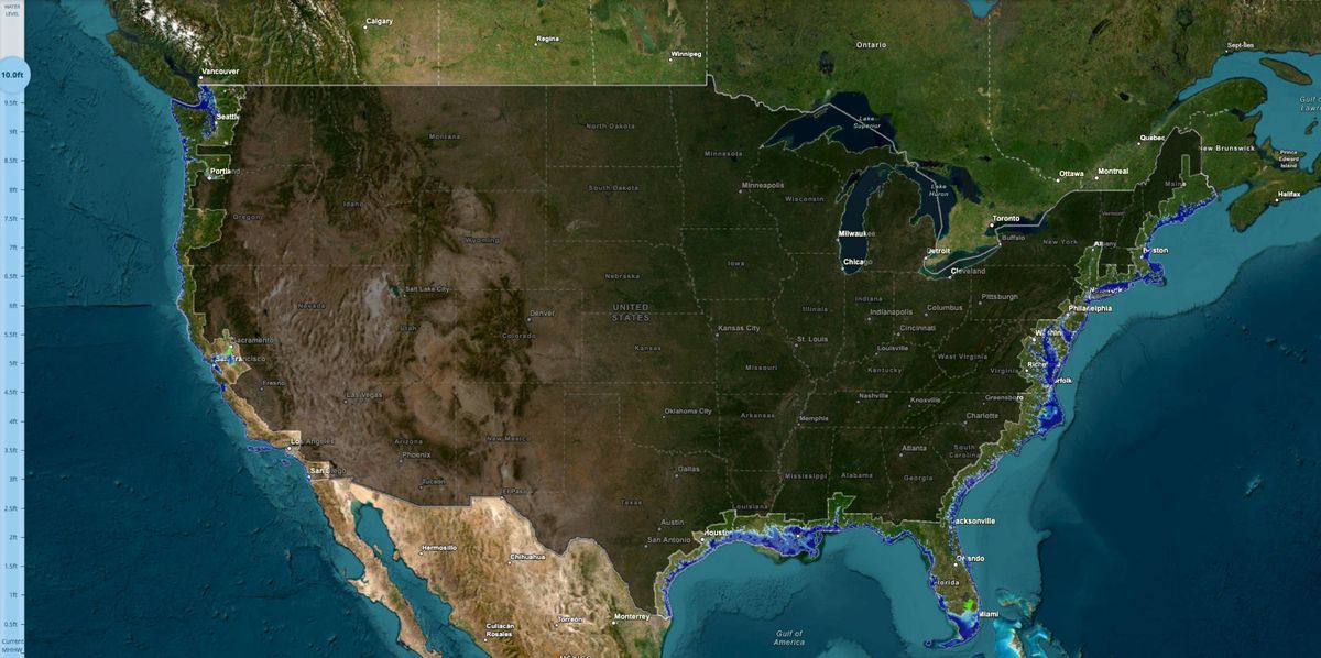 NOAA map sea levels