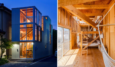 1-1 architects reworks surplus timber into a layered house and office