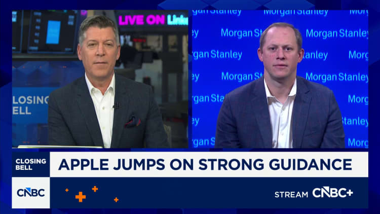Bumped Apple's price target after gross margins were better than expected: Morgan Stanley's Woodring