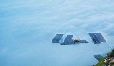Floating solar farms choking water