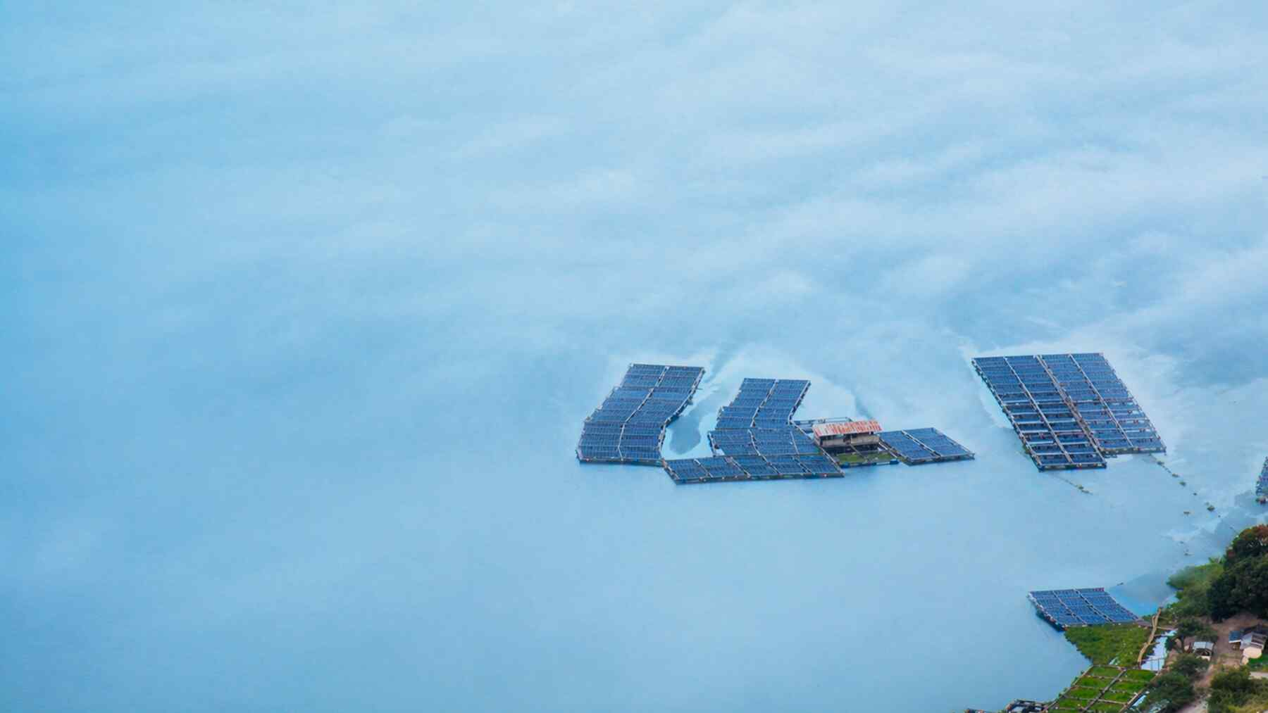 Floating solar farms choking water