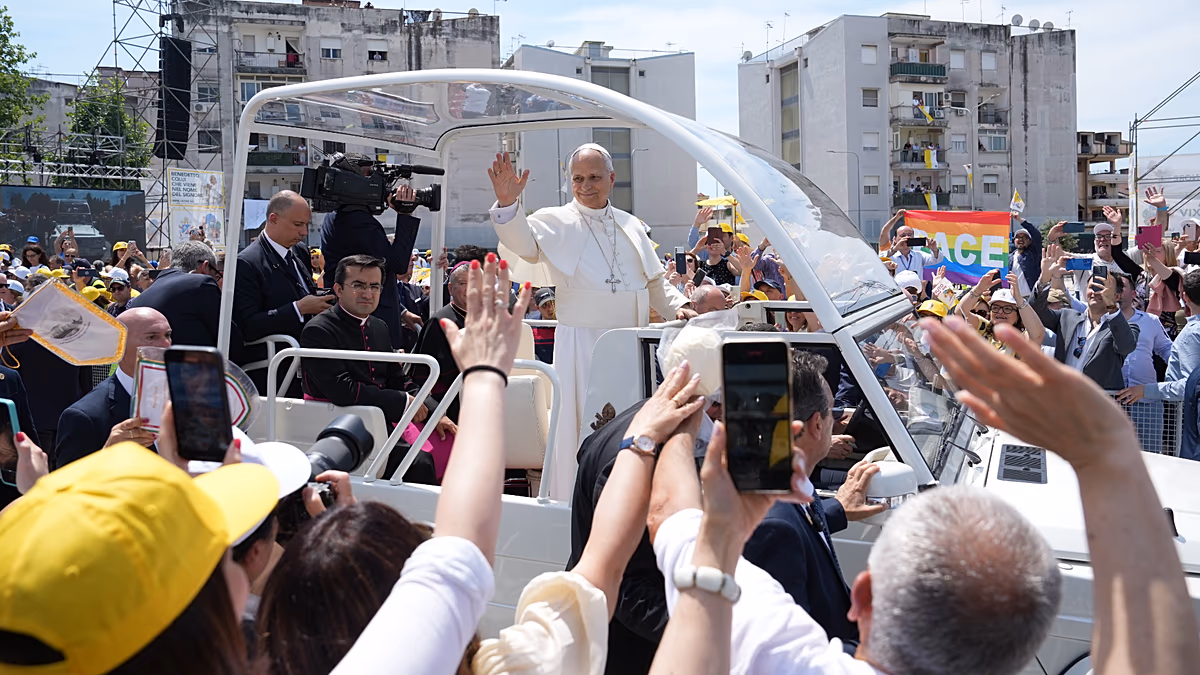 Pope Leo XIV visits southern Italy's 'Land of Fires'