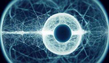 A digitally rendered abstract image showcasing a futuristic eye with complex network patterns.