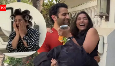 Archana Puran Singh cheers on, as son Aayushmaan Sethi's girlfriend has now moved in with the family, he carries her in his arms |