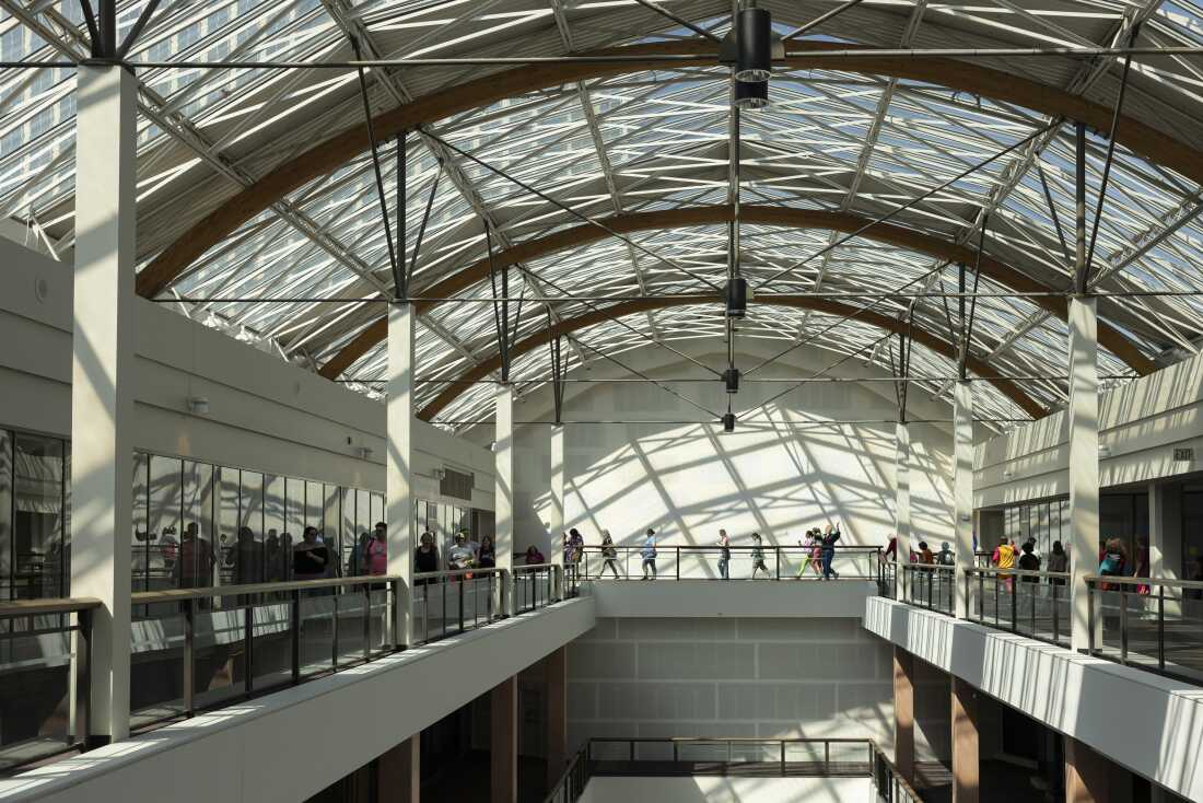The Food Court 5000 walk along the top floor of the Lloyd Center.