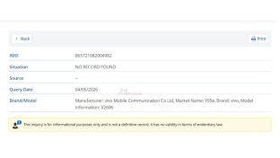 vivo Y05e certification documents