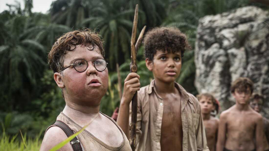 David McKenna plays Piggy, and Winston Sawyers is Ralph in Lord of the Flies.