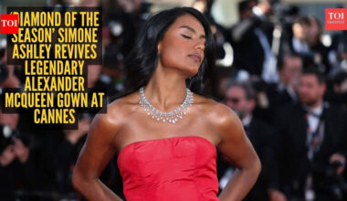 Simone Ashley looks like the true ‘Diamond of the Season’ in iconic red McQueen gown at Cannes