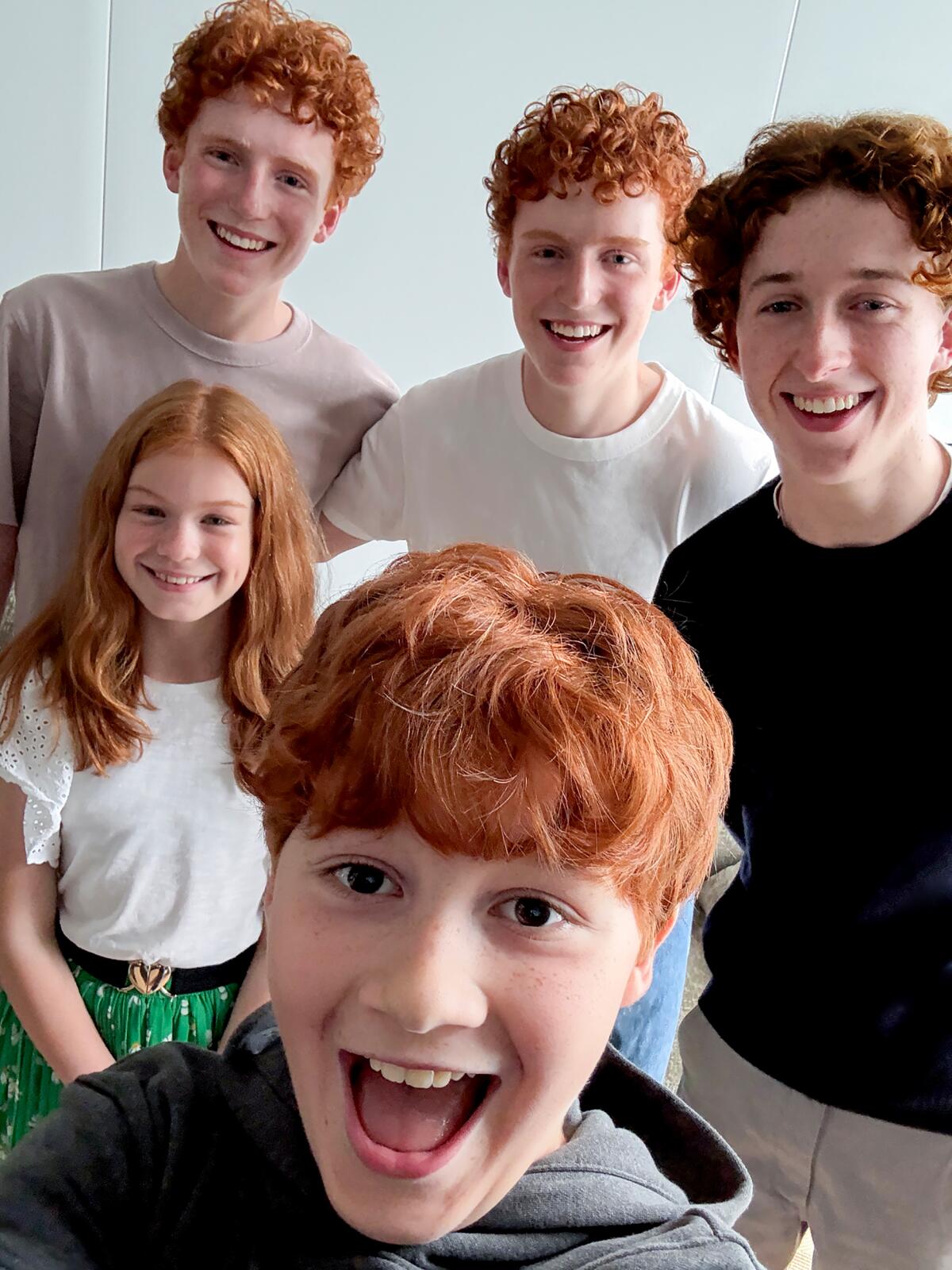 Tristan Harland, Gabriel Harland, Ruari Spooner, Gracie Cochrane and Alastair Stout.