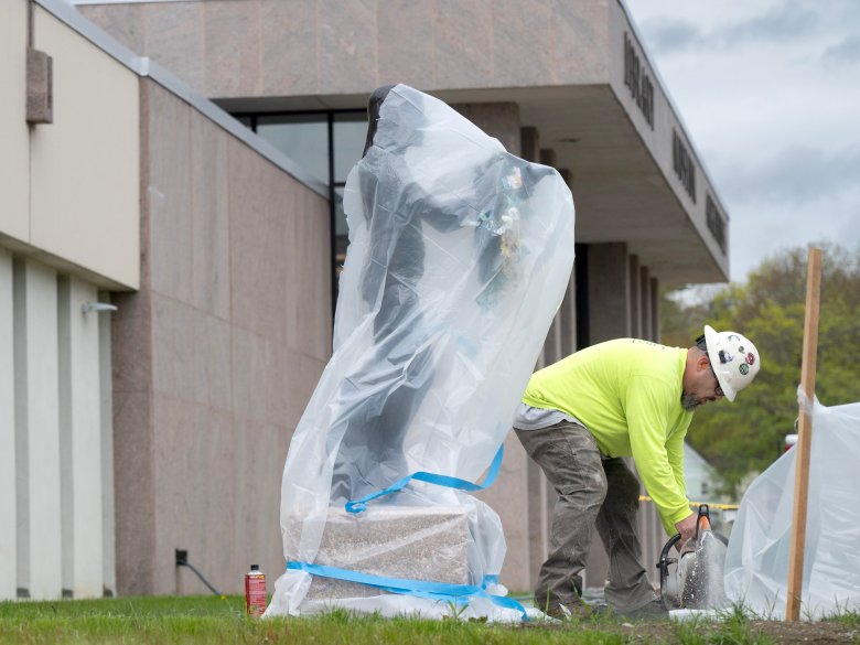 Shrouded Samantha Smith statue