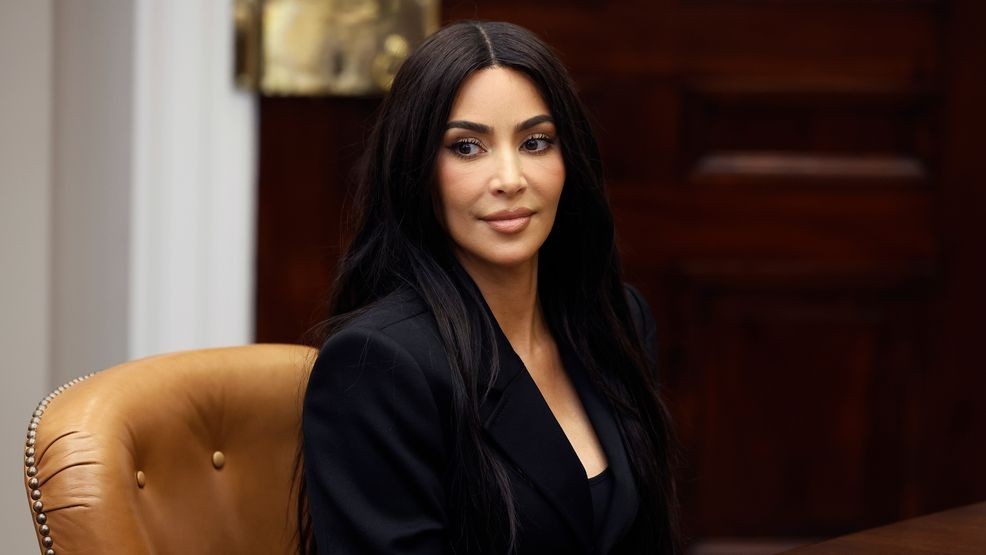 WASHINGTON, DC - APRIL 25: Reality television star and businesswoman Kim Kardashian attends a roundtable discussion on criminal justice reform hosted by Vice President Kamala Harris in the Roosevelt Room at the White House on April 25, 2024 in Washington, DC. The meeting included four of the sixteen people who had been convicted of non-violent drug offenses in the past and received clemency from President Joe Biden earlier this week. (Photo by Chip Somodevilla/Getty Images)