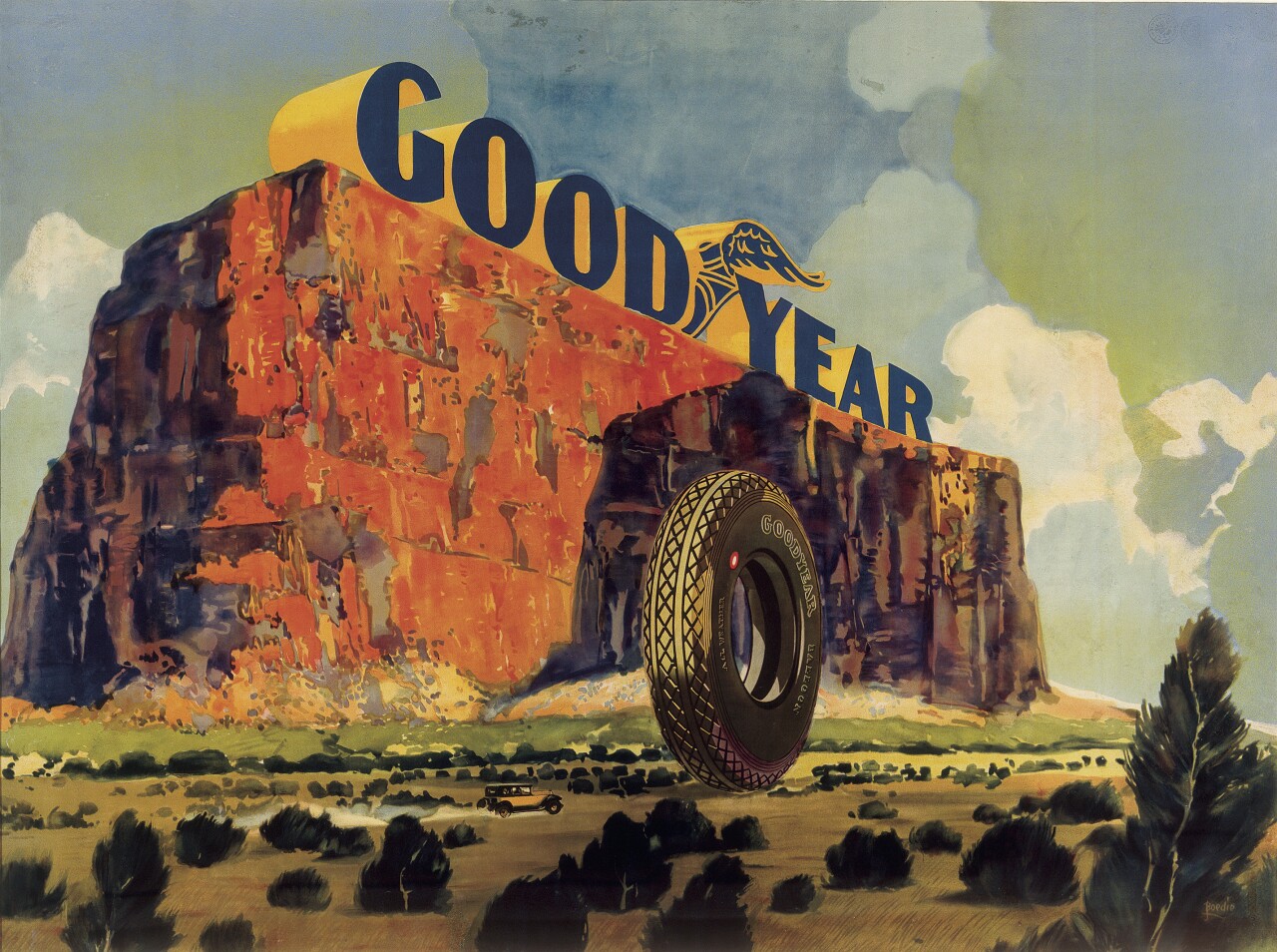 Bordio, Goodyear, c. 1930. Color lithograph on paper. Collection of Discount Tire