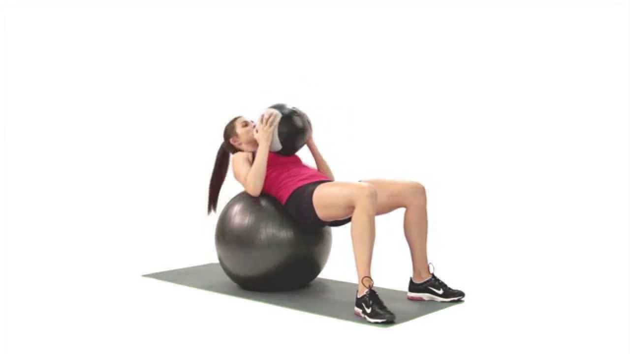 Weighted Swiss Ball Crunch - YouTube