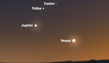 Chart showing the locations of Venus and Jupiter in the early evening, May 2026. Credit: Stellarium