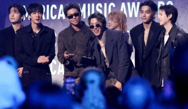 BTS wins Artist of the Year during the 2026 American Music Awards, in Las Vegas, Nevada, U.S., Monday,. Reuters-Yonhap