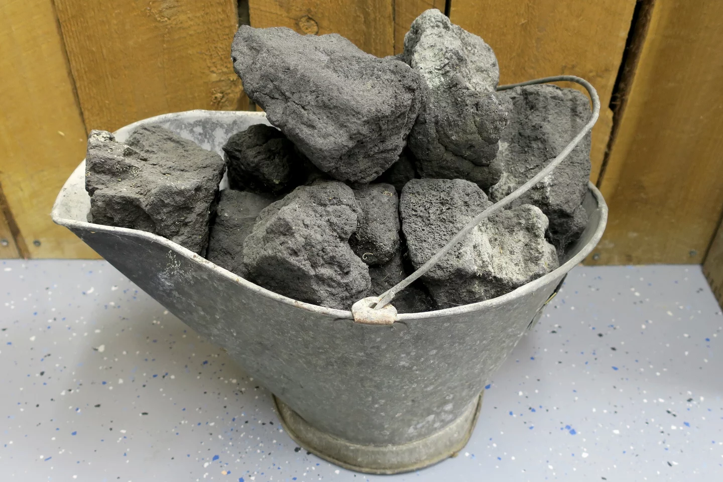 A sample of clinker drawn from a kiln
