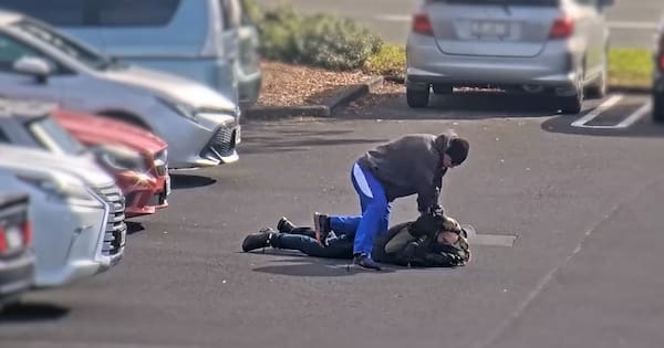 Long leg of the law: Fleeing suspect run down by sprinting officer