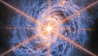 An image of spiral galaxy M77 and its central supermassive black hole, an active galactic nucleus, captured by the James Webb Space Telescope