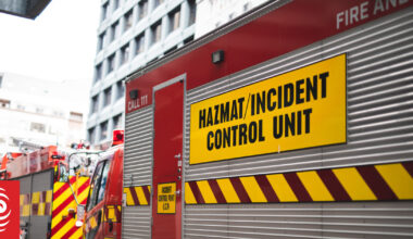 Firefighters working to contain hazardous substance at the Port of Auckland