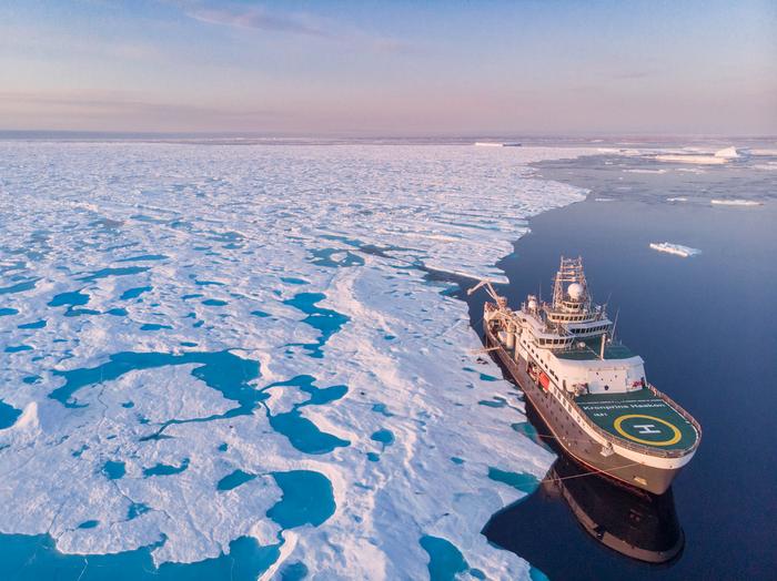 Polar research vellel in Fram Strait