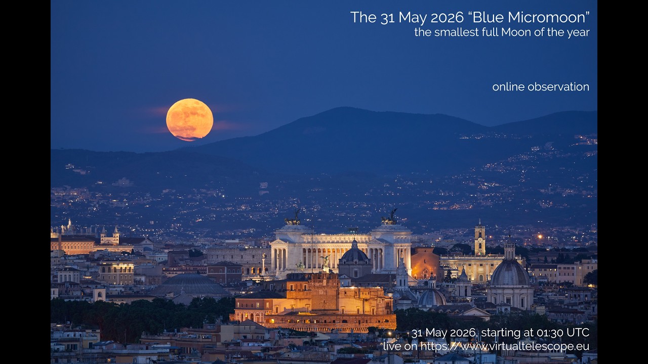 The 31 May 2026 “Blue Micromoon”, the smallest full Moon of the year: online observation - YouTube