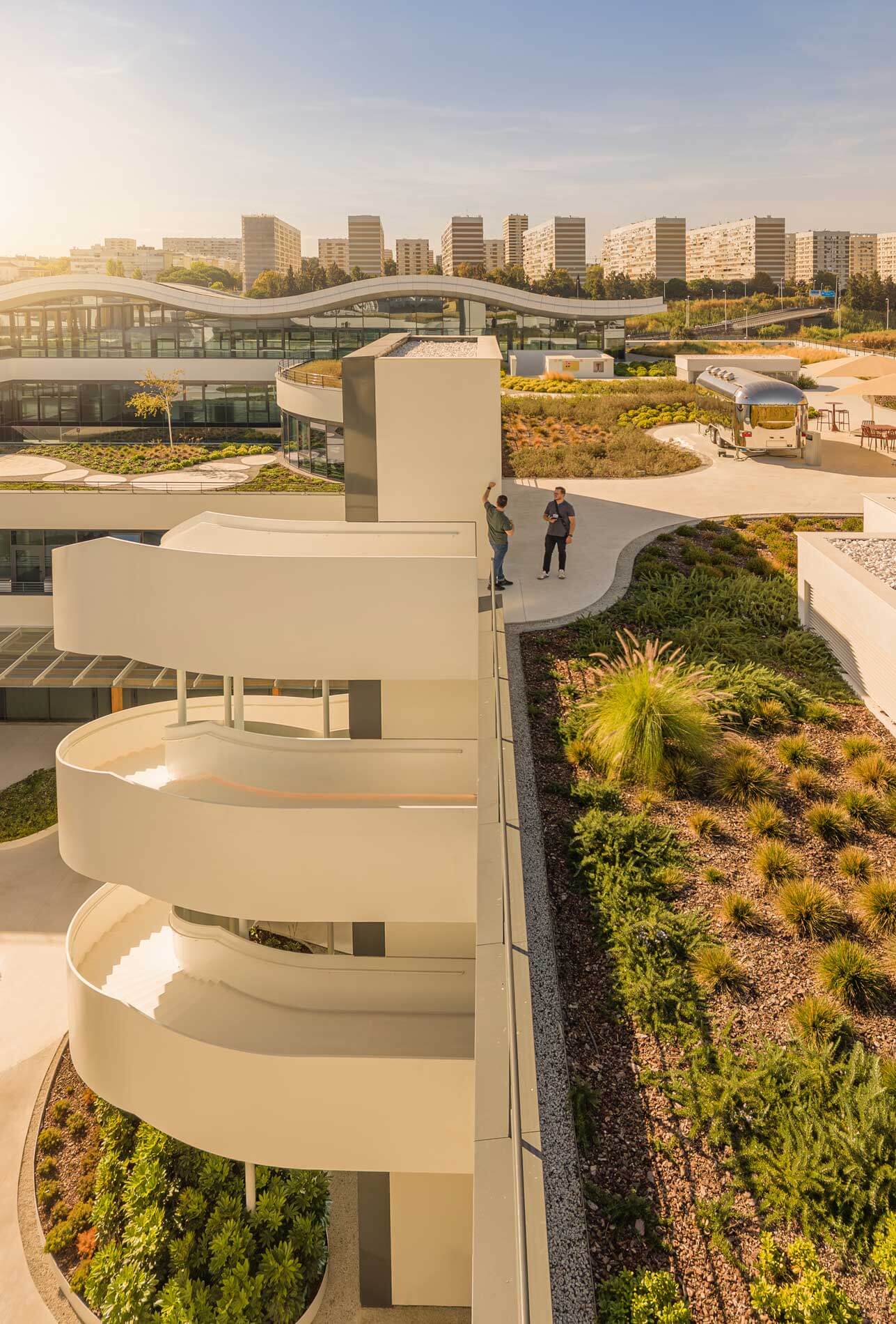 courtyard of oriente green campus