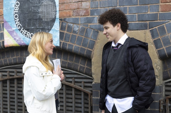 19_04_coro_megan_will_03 Will and Megan smile at one another in Coronation Street