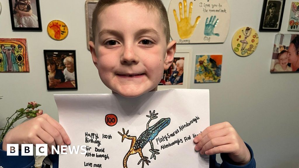 Attenborough superfan, 6, draws 100th animal for broadcaster's birthday - BBC