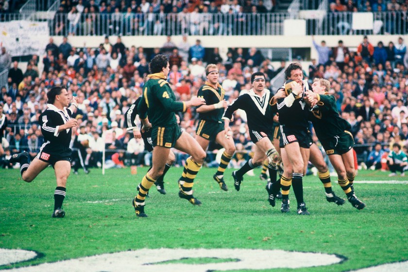 October 9, 1988: The Kiwis and Kangaroos in the Rugby League World Cup final at Eden Park played in front of a crowd of 47,363, a record for a rugby league match in New Zealand.