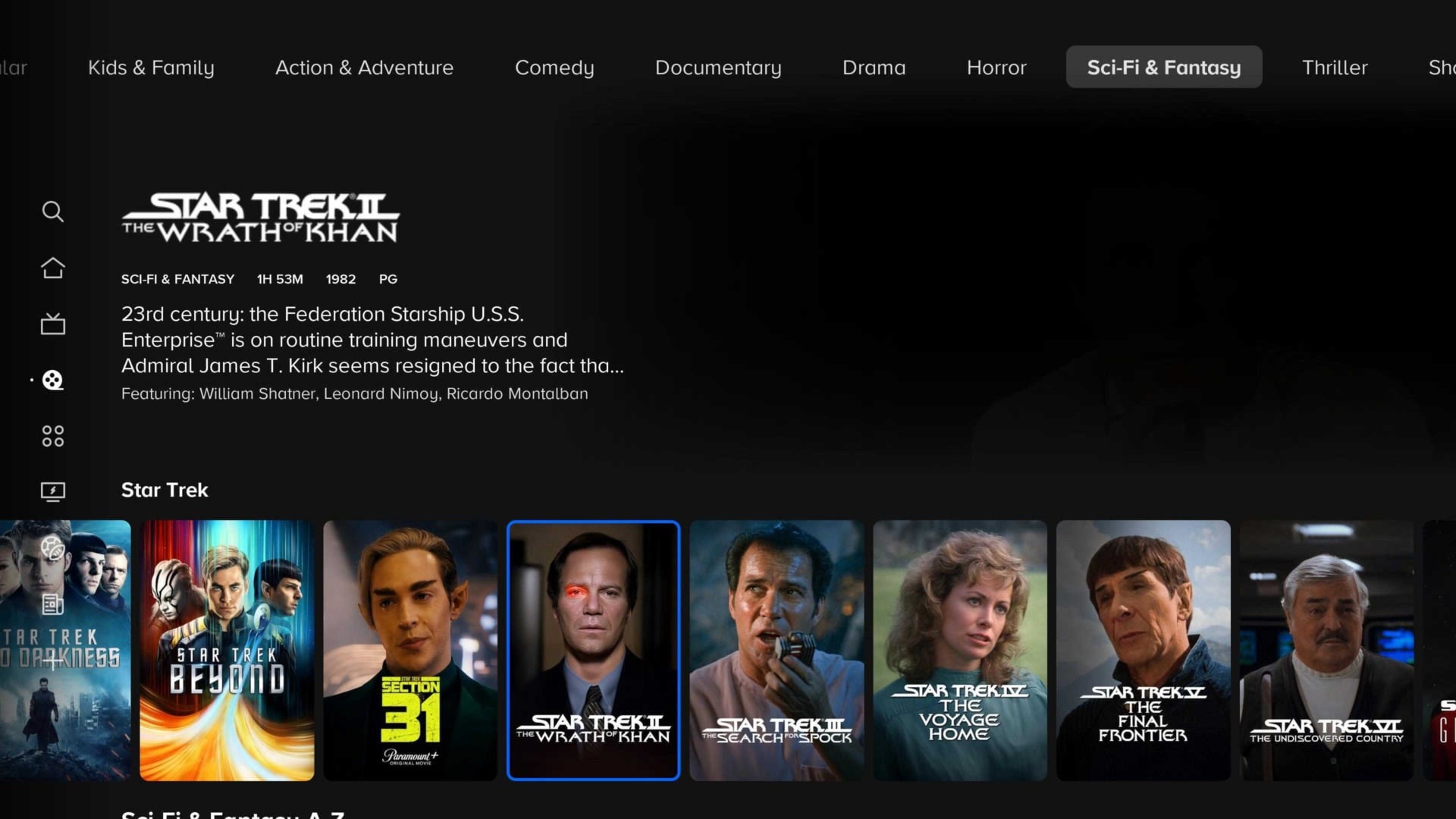 A screenshot shows Paramount+ movies. 