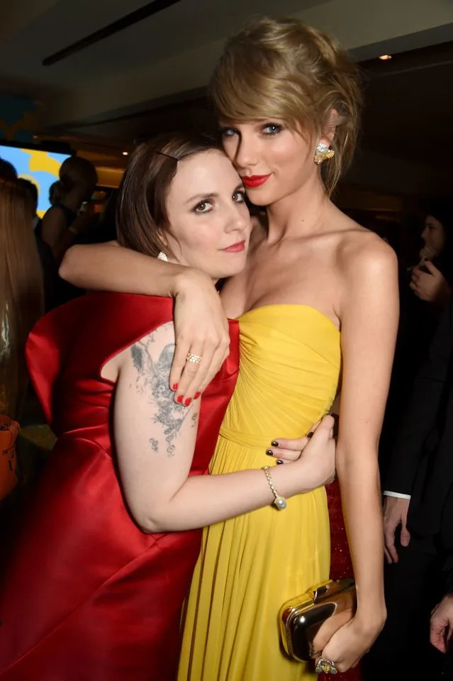 Lena Dunham and Taylor Swift attend HBO's Official Golden Globe Awards After Party at The Beverly Hilton Hotel on January 11, 2015 in Beverly Hills, CaliforniaCredit: Getty Images