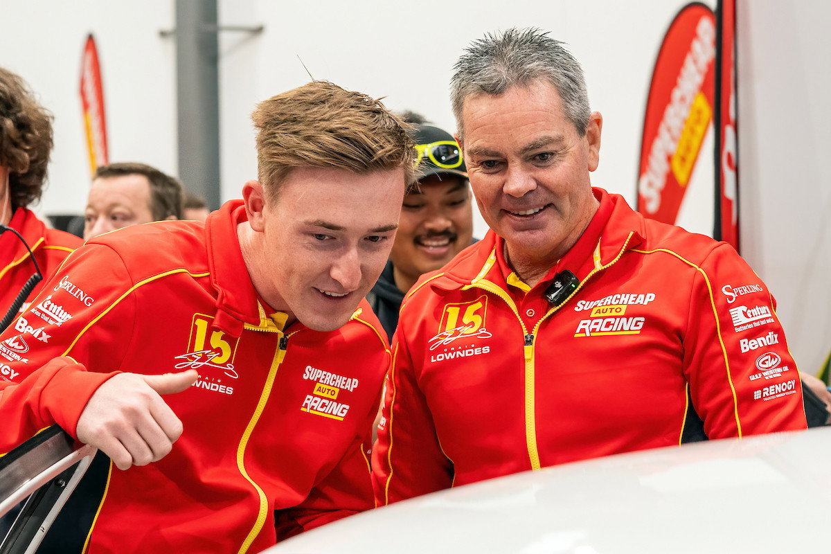 V8 Supercars drivers Bayley Hall and Craig Lowndes