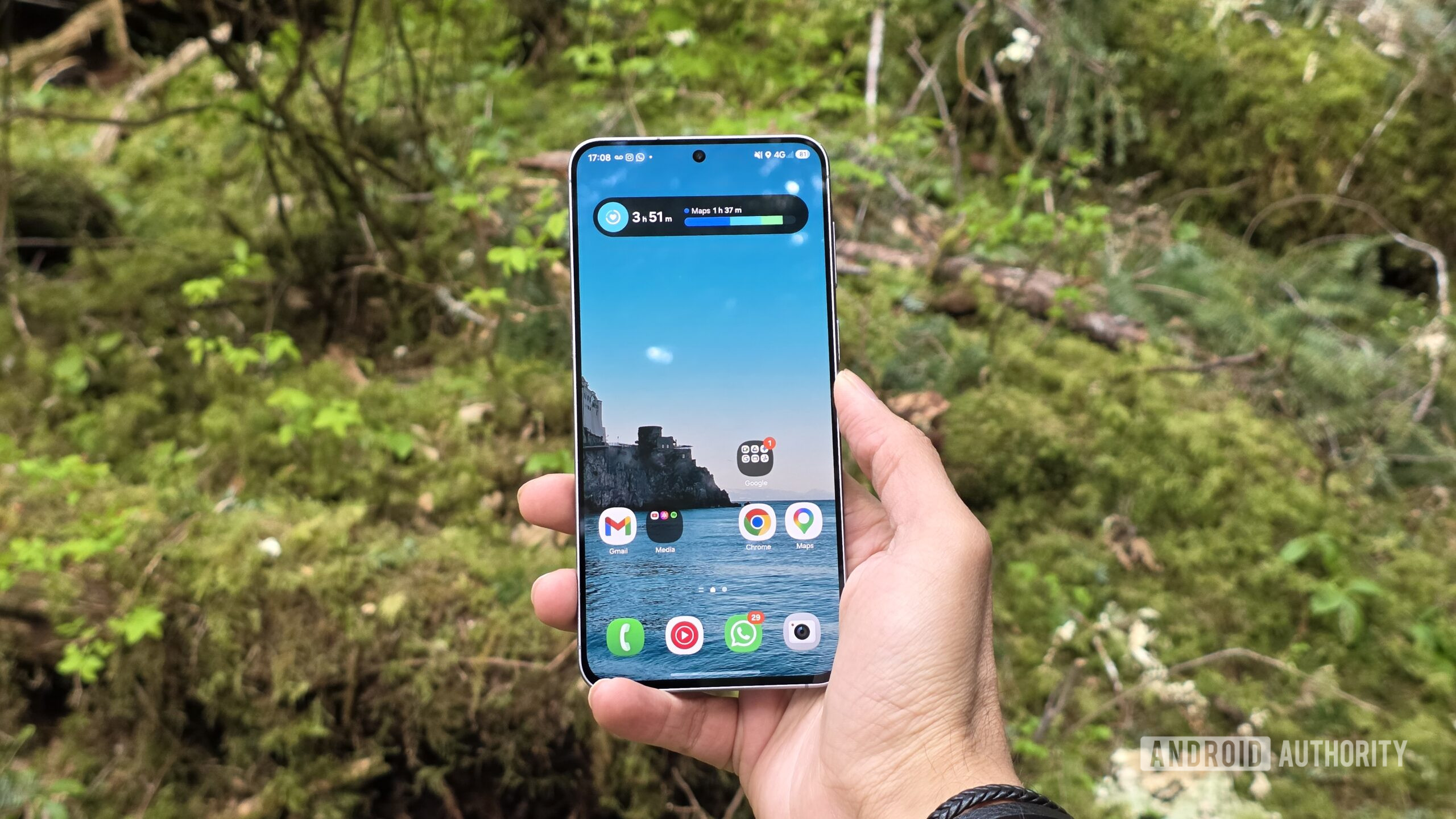 Samsung Galaxy A57 5G review image 6 Samsung Galaxy A57 5G review image showing the phone's display in an outdoor setting