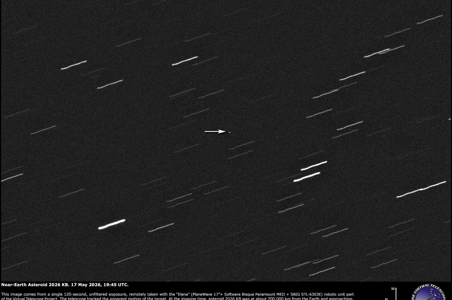 Near-Earth Asteroid 2026 KB: 17 May 2026.