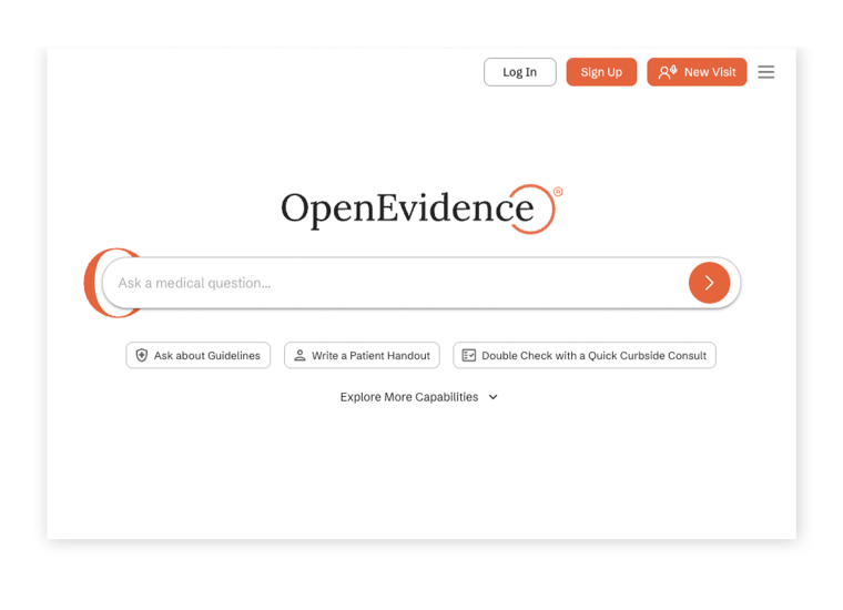 OpenEvidence looks similar to many mainstream AI platforms, but tuned for medicine.
