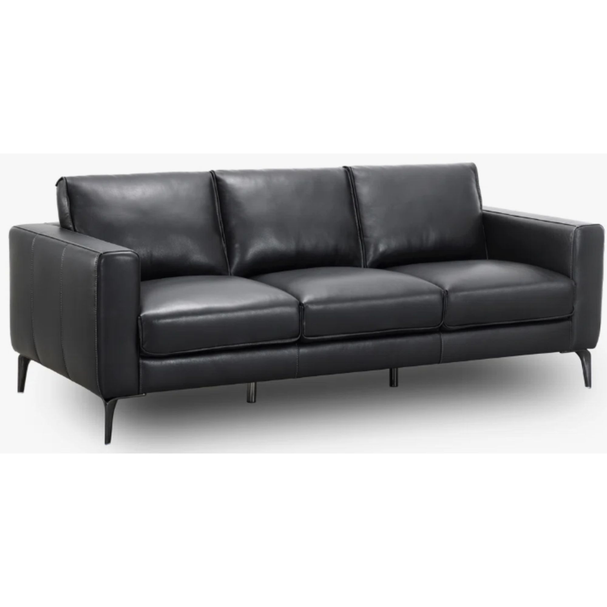 Black leather sofa