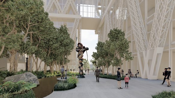 An artist’s impression of Tree of Life in place at the Parramatta Powerhouse.