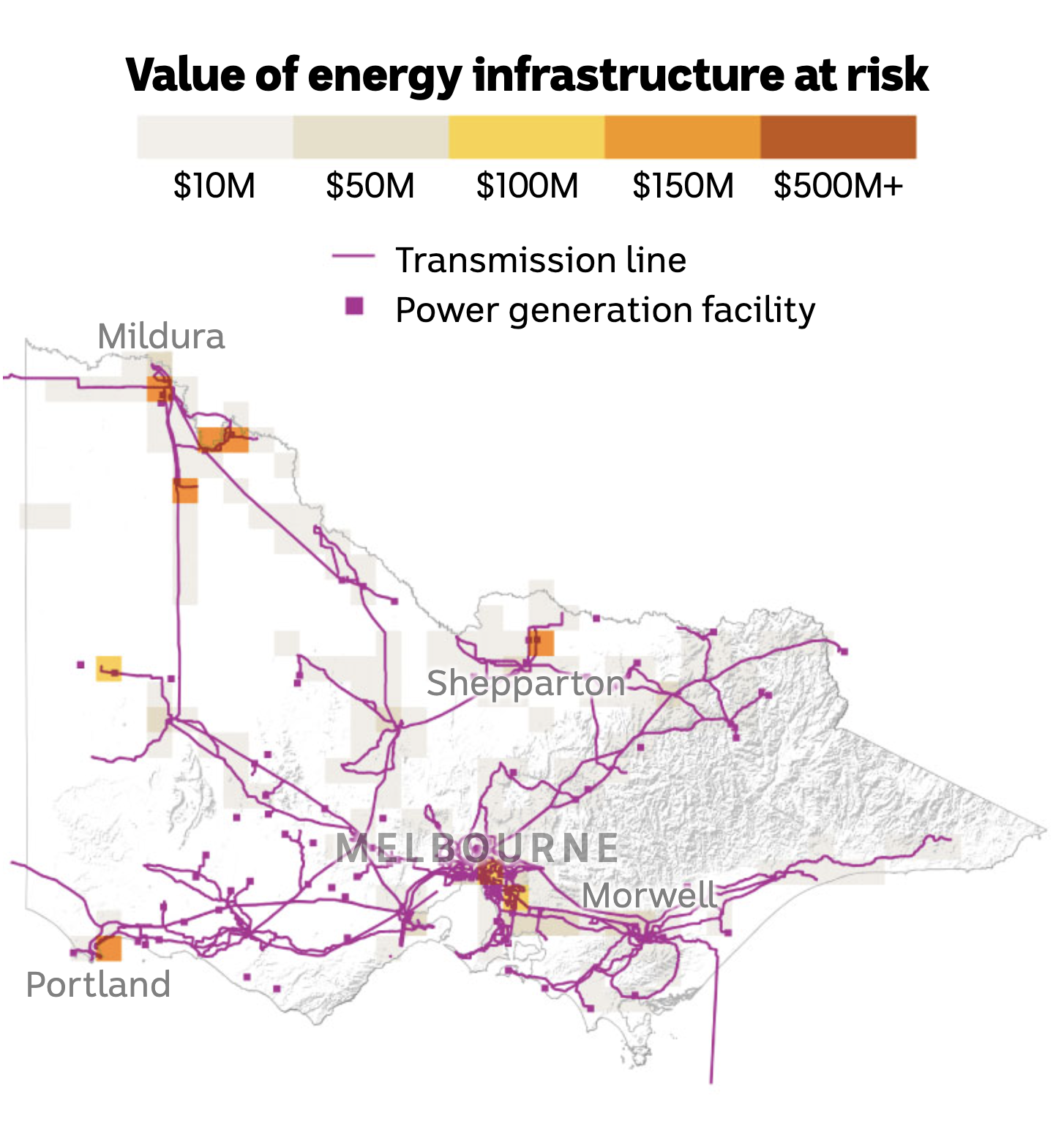 A map of Victoria's energy infrastructure