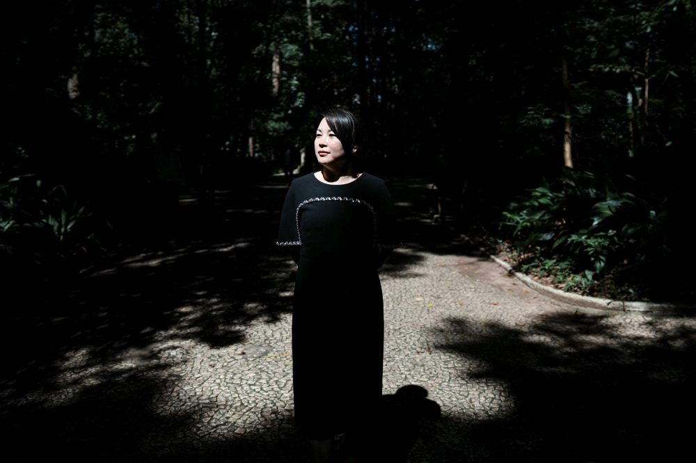 Xing Yanling, President of the Chinese Tianjin Meat Association poses for a photo at a park in Sao Paulo April 15, 2026. — Reuters pic  