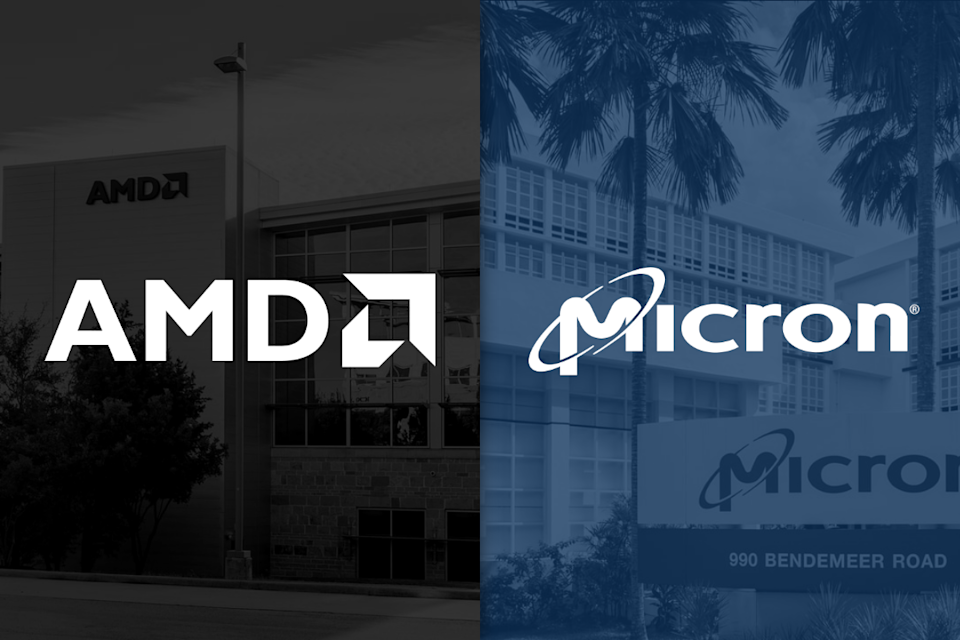 AMD and Micron logos.