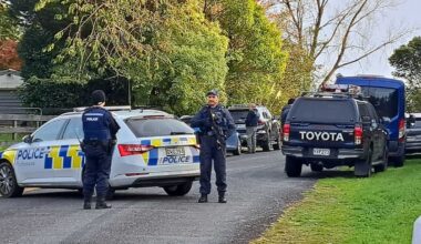 Armed police officers swarm Tauranga’s Pyes Pa